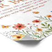 Boho Wildblume wie groß ihr Baby-Duschspiel Poster (Ecke)