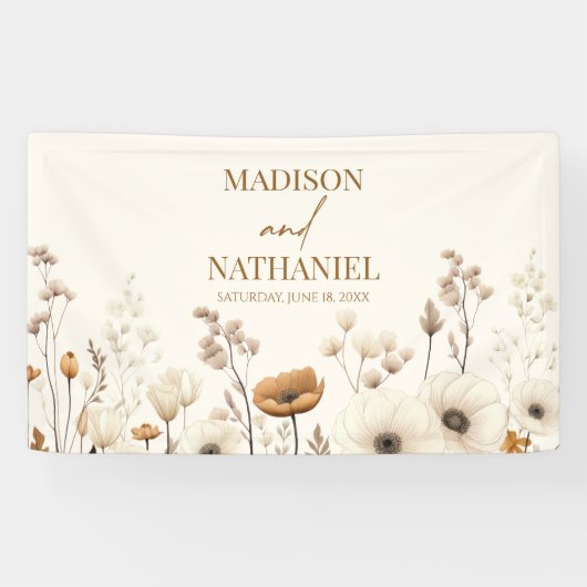 Boho Wildblume Wild Blume Blumengarten Hochzeit Banner (Horizontal)