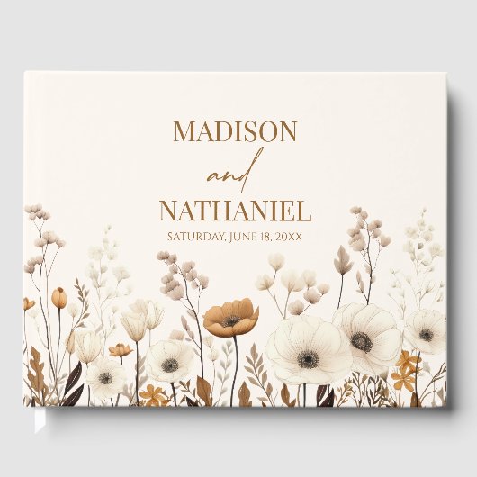 Boho Wildblume Wild Blume Blumengarten Hochzeit Gästebuch (Vorderseite)