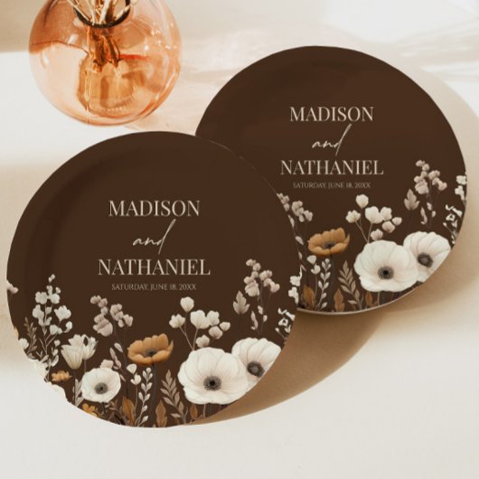 Boho Wildblume Wild Blume Blumengarten Hochzeit Pappteller