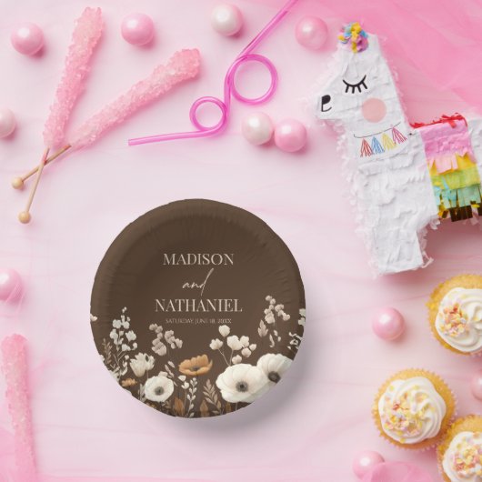 Boho Wildblume Wild Blume Blumengarten Hochzeit Pappteller (Party)