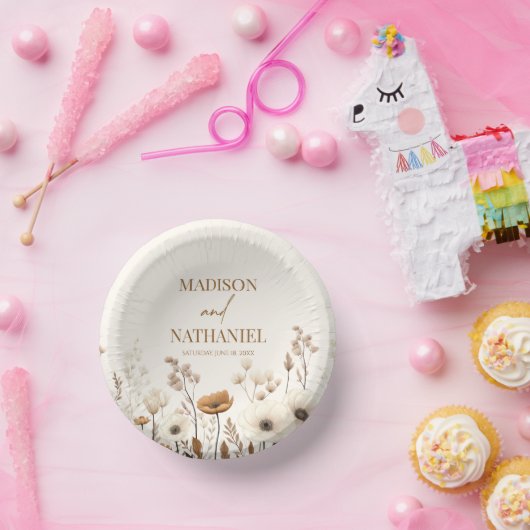 Boho Wildblume Wild Blume Blumengarten Hochzeit Pappteller (Party)