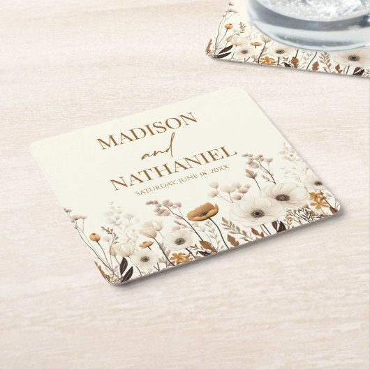 Boho Wildblume Wild Blume Blumengarten Hochzeit Rechteckiger Pappuntersetzer (angewinkelt)