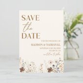 Boho Wildblume Wild Blume Blumengarten Hochzeit Save The Date (Stehend Vorderseite)