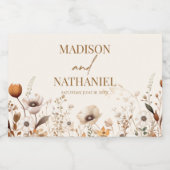 Boho Wildblume Wild Blume Blumengarten Hochzeit Schaumweinetikett (Einzelnes Label)