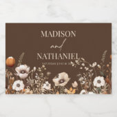 Boho Wildblume Wild Blume Blumengarten Hochzeit Schaumweinetikett (Einzelnes Label)