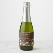 Boho Wildblume Wild Blume Blumengarten Hochzeit Schaumweinetikett (Vorderseite)