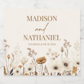 Boho Wildblume Wild Blume Blumengarten Hochzeit Schaumweinetikett (Einzelnes Label)