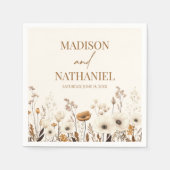 Boho Wildblume Wild Blume Blumengarten Hochzeit Serviette (Vorderseite)