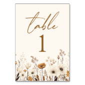 Boho Wildblume Wild Blume Blumengarten Hochzeit Tischnummer (Rückseite)