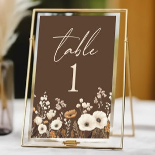Boho Wildblume Wild Blume Blumengarten Hochzeit Tischnummer