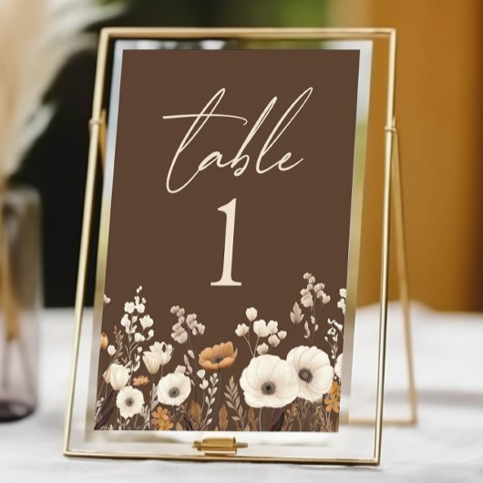 Boho Wildblume Wild Blume Blumengarten Hochzeit Tischnummer