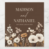 Boho Wildblume Wild Blume Blumengarten Hochzeit Weinetikett (Einzelnes Label)