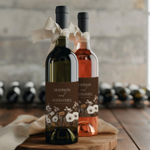 Boho Wildblume Wild Blume Blumengarten Hochzeit Weinetikett