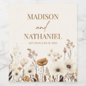 Boho Wildblume Wild Blume Blumengarten Hochzeit Weinetikett (Einzelnes Label)