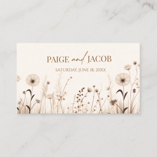 Boho Wildblume Wild Blume Floral Wedding Platzkarte (Rückseite)