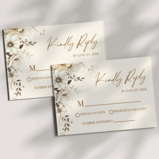 Boho Wildblume Wild Blume Floral Wedding RSVP Karte