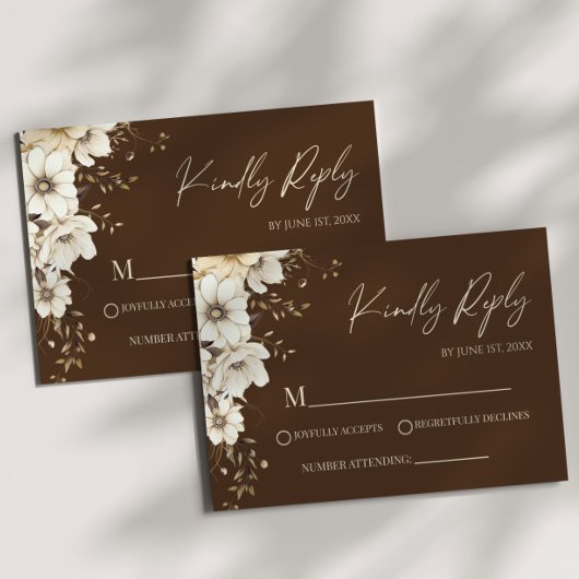 Boho Wildblume Wild Blume Floral Wedding RSVP Karte