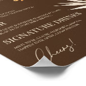 Boho Wildblume Wild Blume Wedding Bar Sign Poster (Ecke)