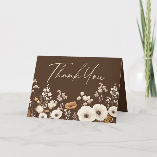 Boho Wildblume Wilde Blume Blumengarten Dankeskarte (Vorderseite)