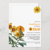 Boho Wildblume Yellor Sunflower Birthday Party Einladung (Vorne/Hinten)