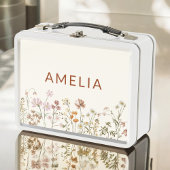 Boho Wildblume zurück zur Schule Metall Brotdose