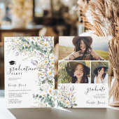 Boho Wildblumen 3 Foto Hübscher Abschluss Einladung