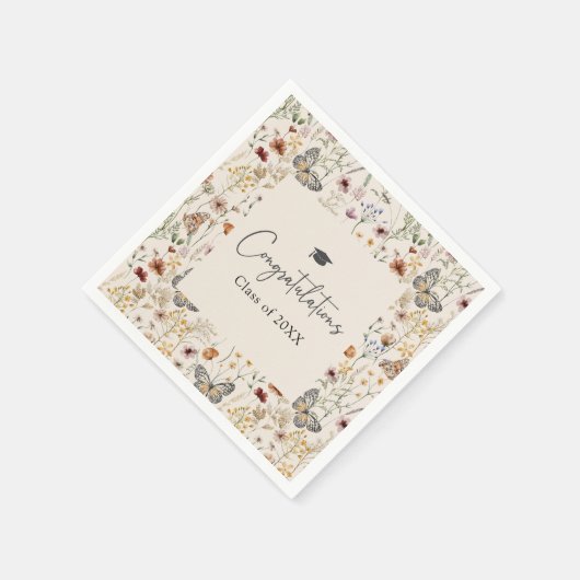 Boho Wildblumen Abschluss Serviette (Ecke)