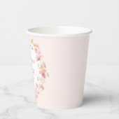 Boho-Wildblumen-Abschlussfeier in Rosa Pappbecher (Links)