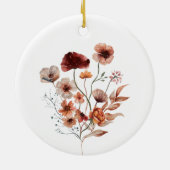Boho Wildblumen als Mr. und Mrs. Keramik Ornament (Hinten)