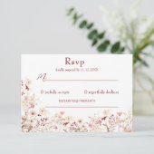 Boho-Wildblumen-Antwortkarte RSVP Karte (Stehend Vorderseite)
