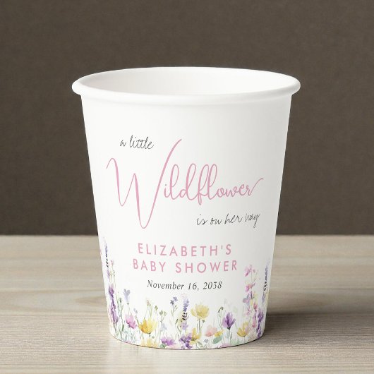 Boho-Wildblumen-Aquarell-Baby-Party Pappbecher