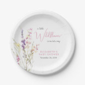 Boho-Wildblumen-Aquarell-Baby-Party Pappteller (Vorderseite)