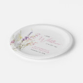 Boho-Wildblumen-Aquarell-Baby-Party Pappteller (Schrägansicht)