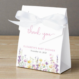Boho-Wildblumen-Aquarell-Baby-Shower für Mädchen Geschenkschachtel