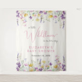 Boho-Wildblumen-Aquarell-Baby-Shower-Willkommen Wandteppich (Vorderseite)