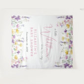 Boho-Wildblumen-Aquarell-Baby-Shower-Willkommen Wandteppich (Vorderseite (Horizontal))