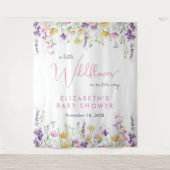 Boho-Wildblumen-Aquarell-Baby-Shower-Willkommen Wandteppich (Vorderseite)