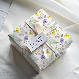 Boho-Wildblumen-Aquarellmuster  Geschenkpapier Set