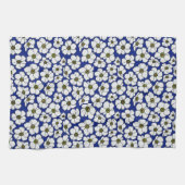 Boho-Wildblumen auf Blau Geschirrtuch (Horizontal)
