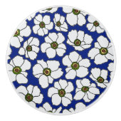 Boho-Wildblumen auf Blau  Keramikknauf (Vorderseite)