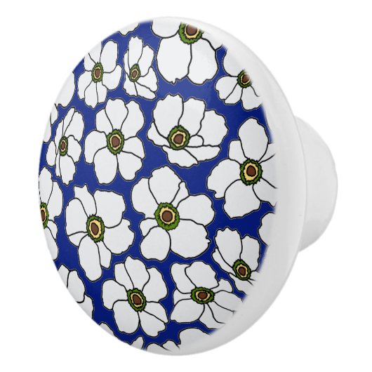 Boho-Wildblumen auf Blau  Keramikknauf (Rechts)