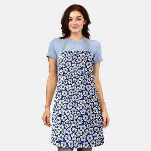 Boho-Wildblumen auf Blau  Schürze