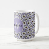 Boho-Wildblumen auf Lavendel  Kaffeetasse (VorderseiteRechts)
