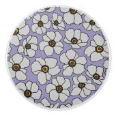 Boho-Wildblumen auf Lavendel Keramikknauf (Vorderseite)