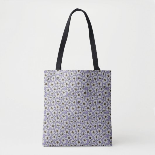 Boho-Wildblumen auf Lavendel Tasche (Vorderseite)