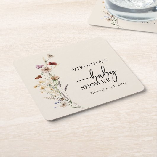Boho Wildblumen Baby Dusche Untersetzer (angewinkelt)