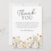 Boho-Wildblumen-Baby-Party Dankeskarte (Vorderseite)