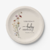 Boho-Wildblumen-Baby-Party Pappteller (Vorderseite)
