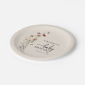 Boho-Wildblumen-Baby-Party Pappteller (Schrägansicht)
